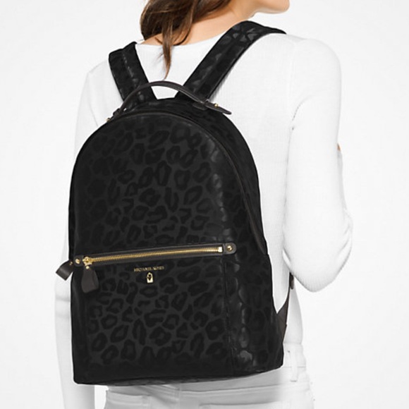 MICHAEL Michael Kors Kelsey Large Nylon Black Backpack AUTHENTIC - Picture 1 of 14